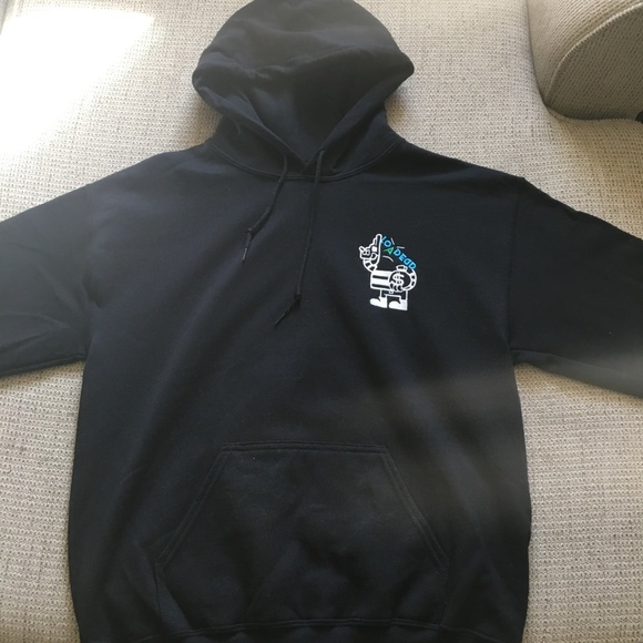 Unisex Black Embroidery Loaded Hoodie - Picture 2 of 2